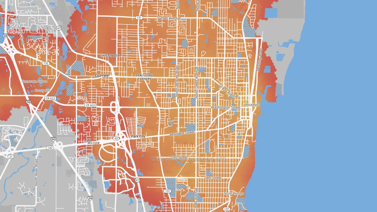 Transit Grade map of 60085, IL