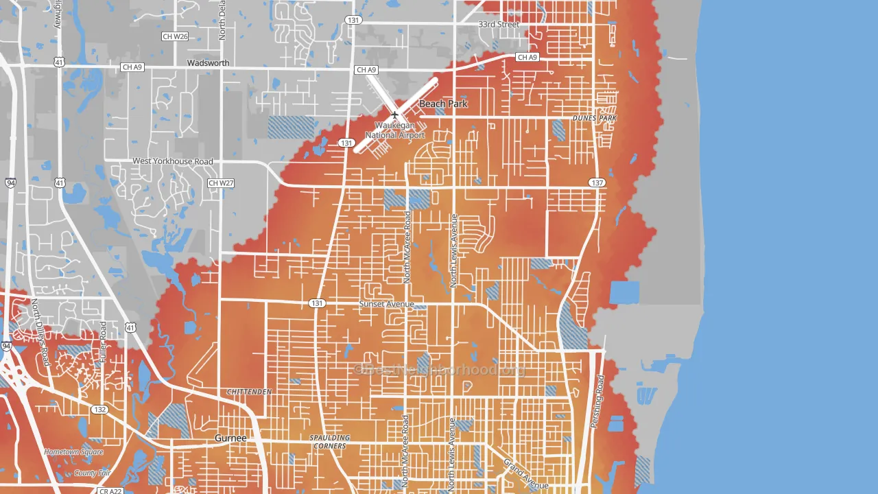 Transit Grade map of 60087, IL