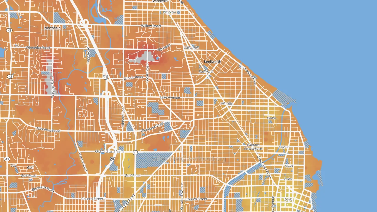 Transit Grade map of 60091, IL