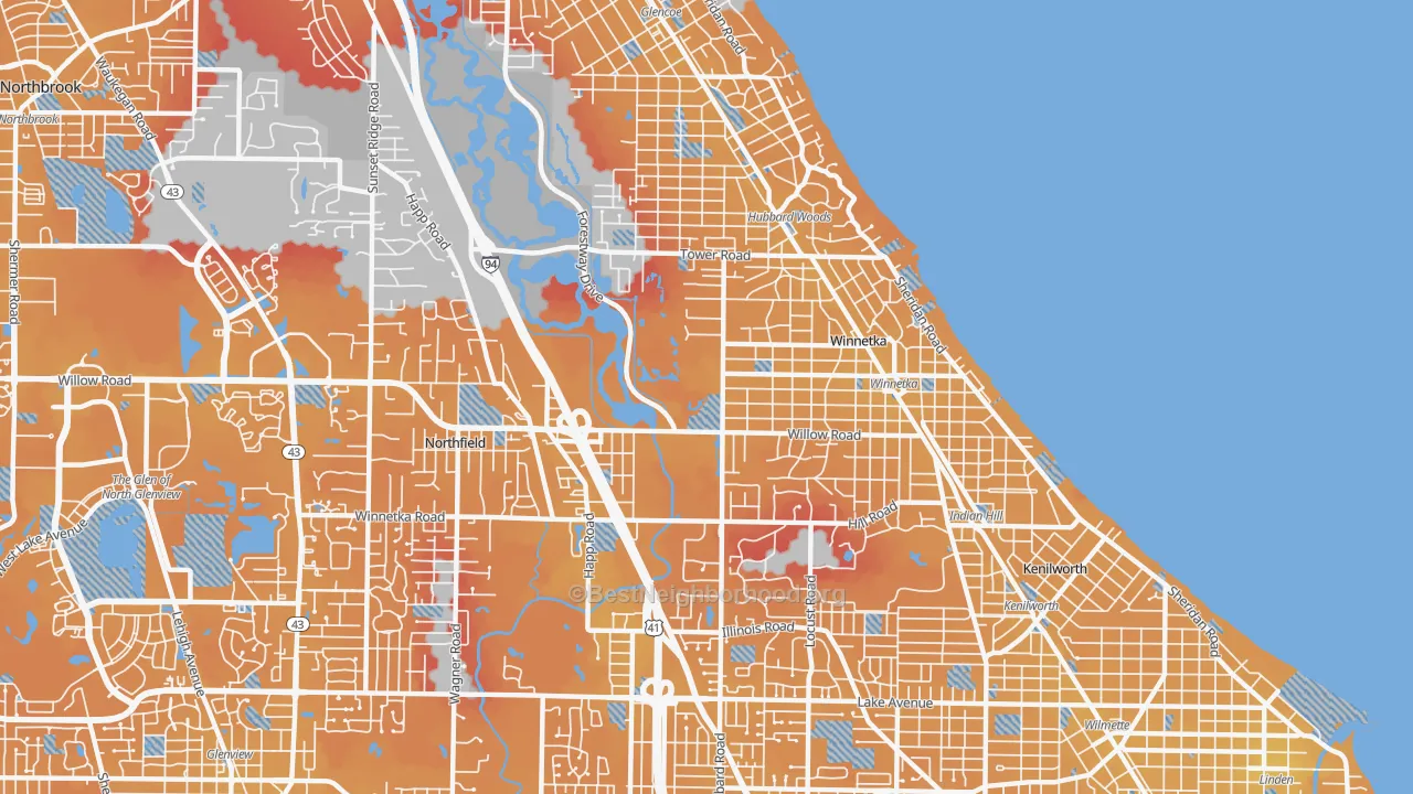 Transit Grade map of 60093, IL