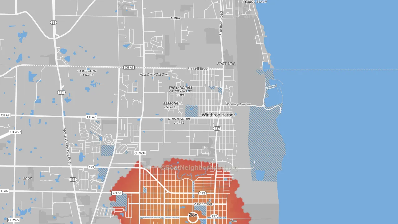 Transit Grade map of 60096, IL