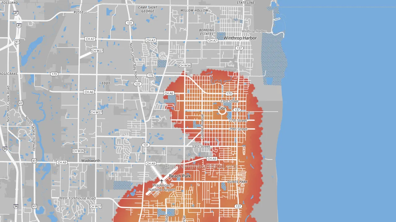 Transit Grade map of 60099, IL