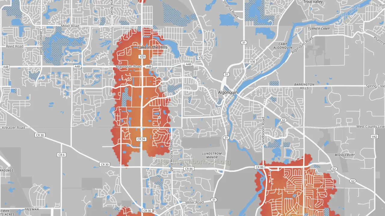 Transit Grade map of 60102, IL