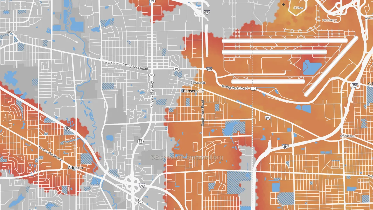 Transit Grade map of 60106, IL