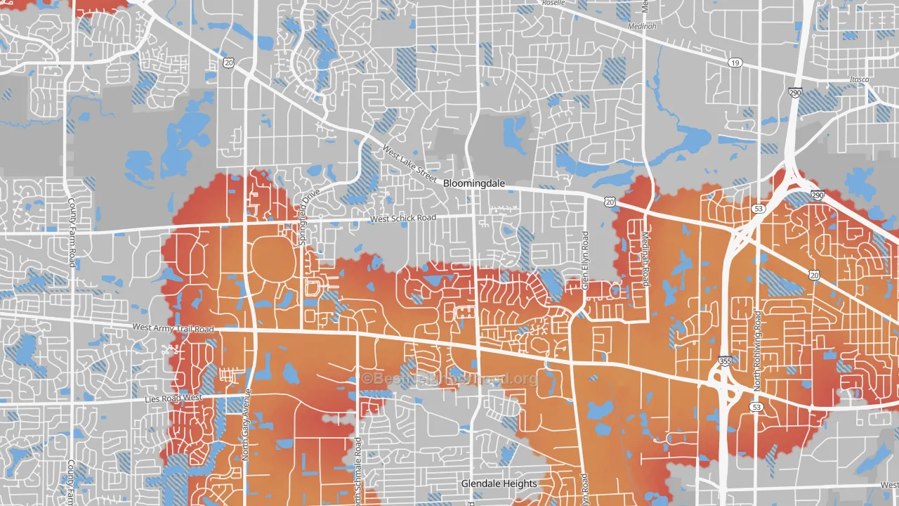 Transit Grade map of 60108, IL