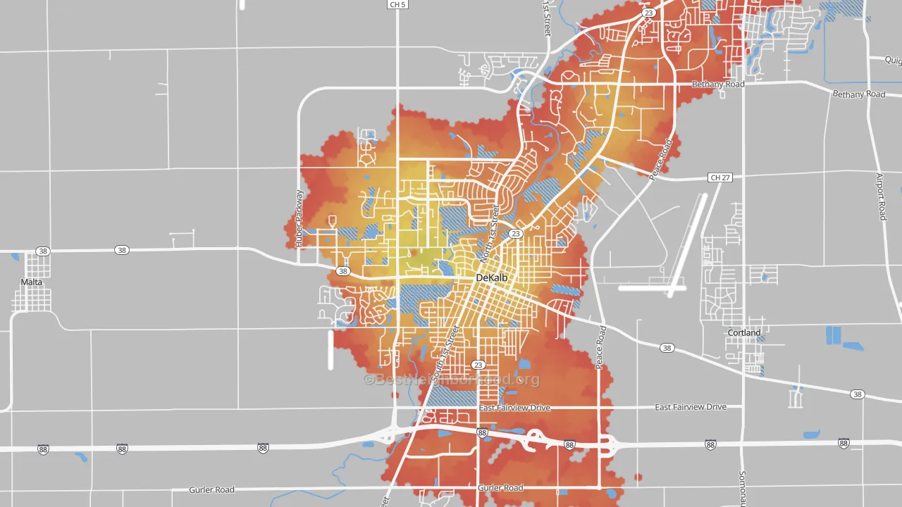 Transit Grade map of 60115, IL