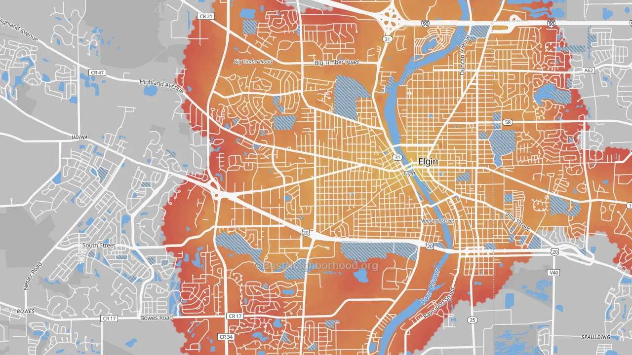 Transit Grade map of 60123, IL