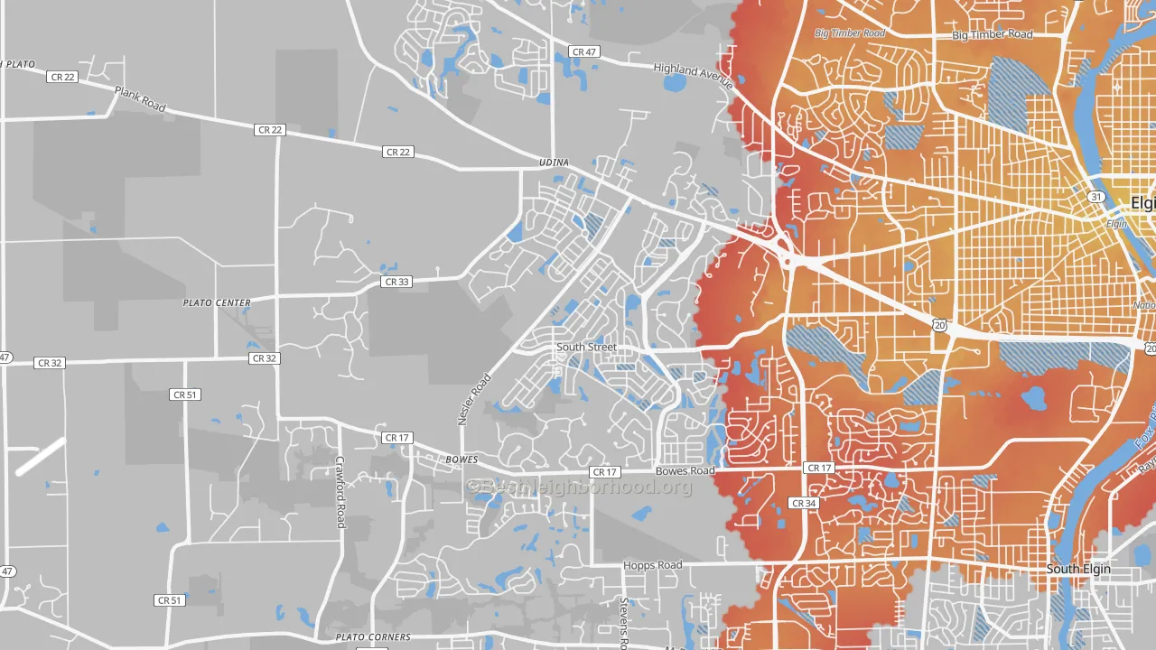 Transit Grade map of 60124, IL