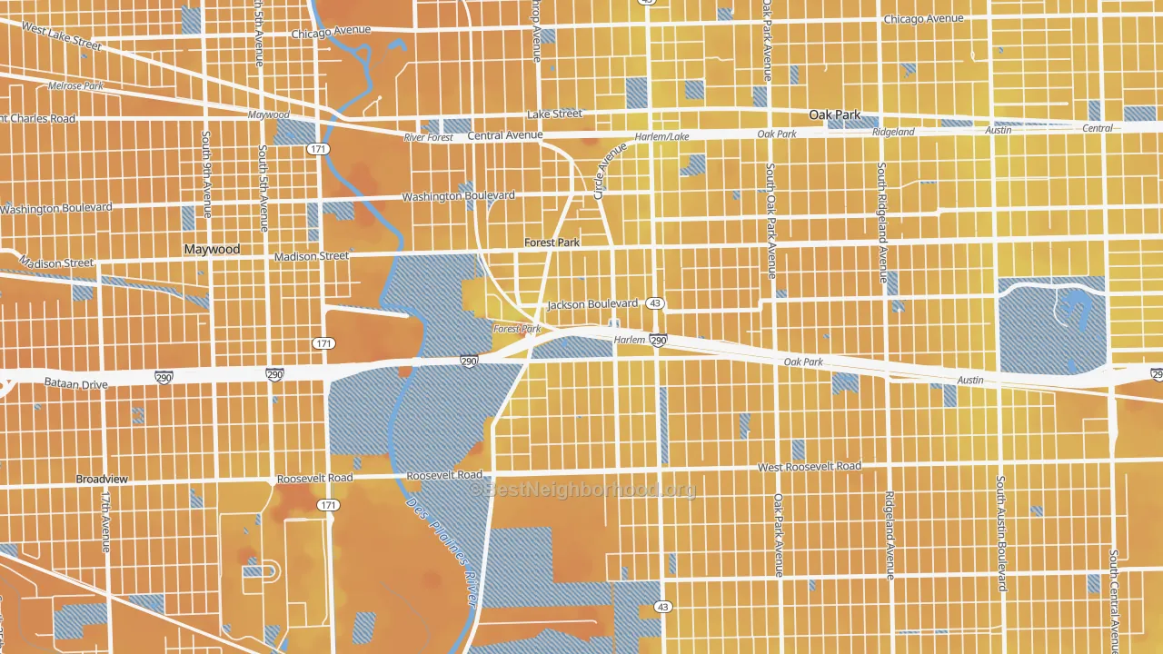 Transit Grade map of 60130, IL