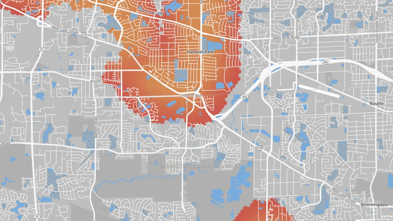 Transit Grade map of 60133, IL