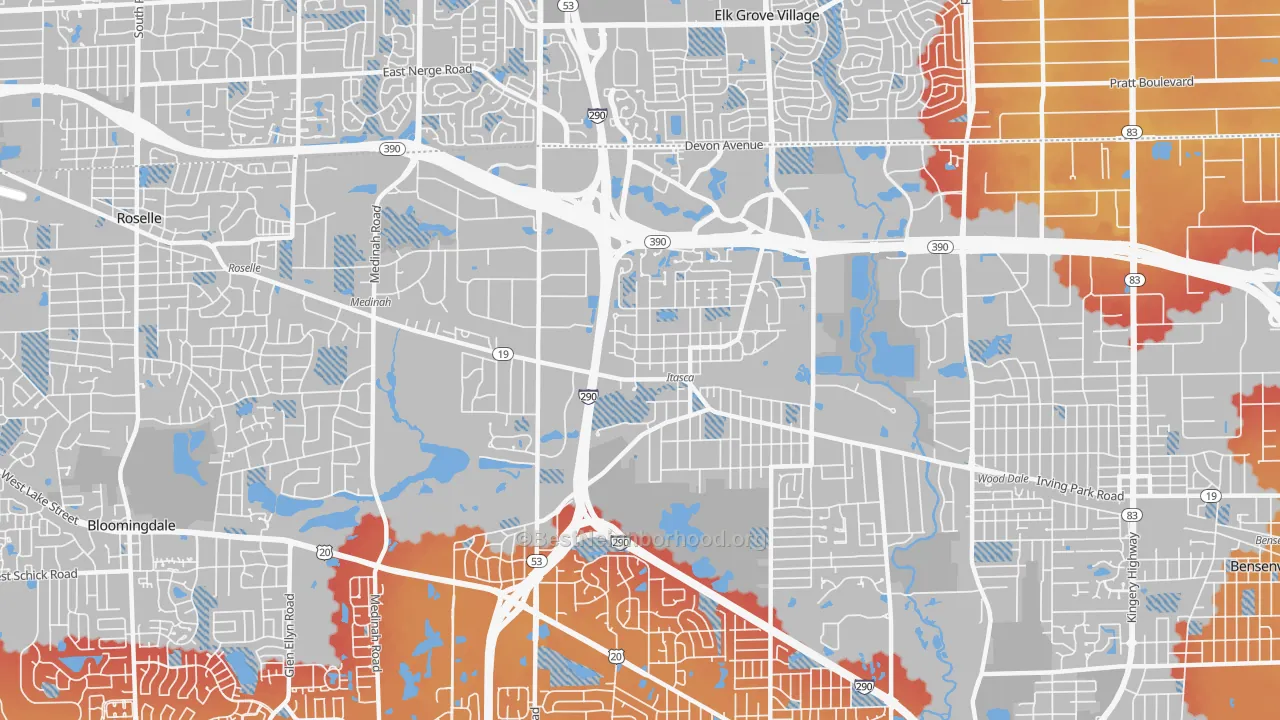 Transit Grade map of 60143, IL