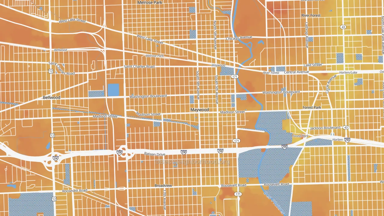 Transit Grade map of 60153, IL