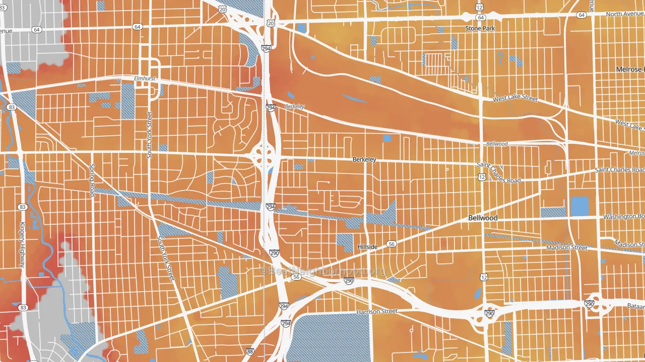 Transit Grade map of 60163, IL