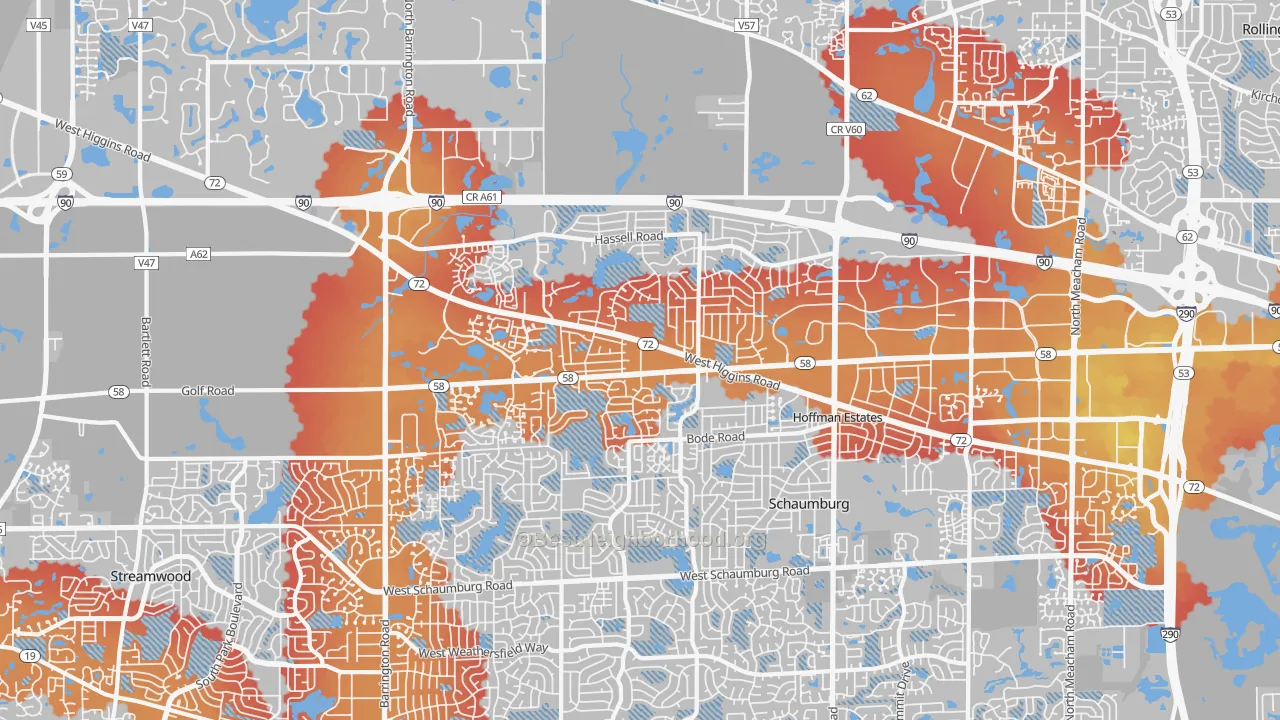 Transit Grade map of 60169, IL