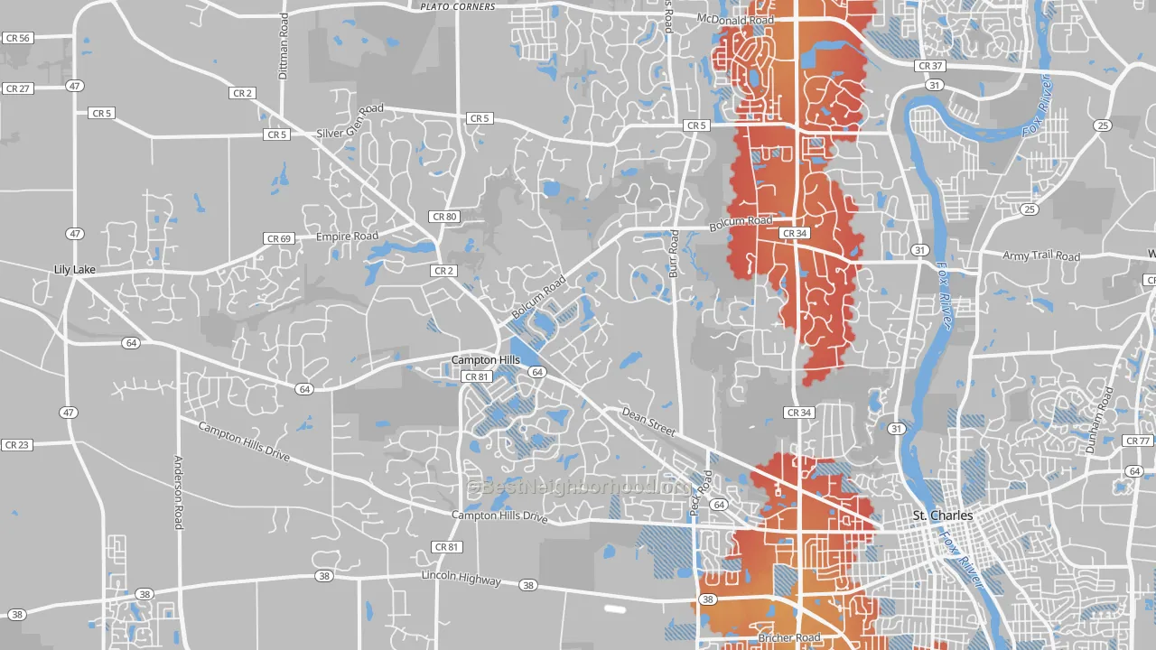 Transit Grade map of 60175, IL