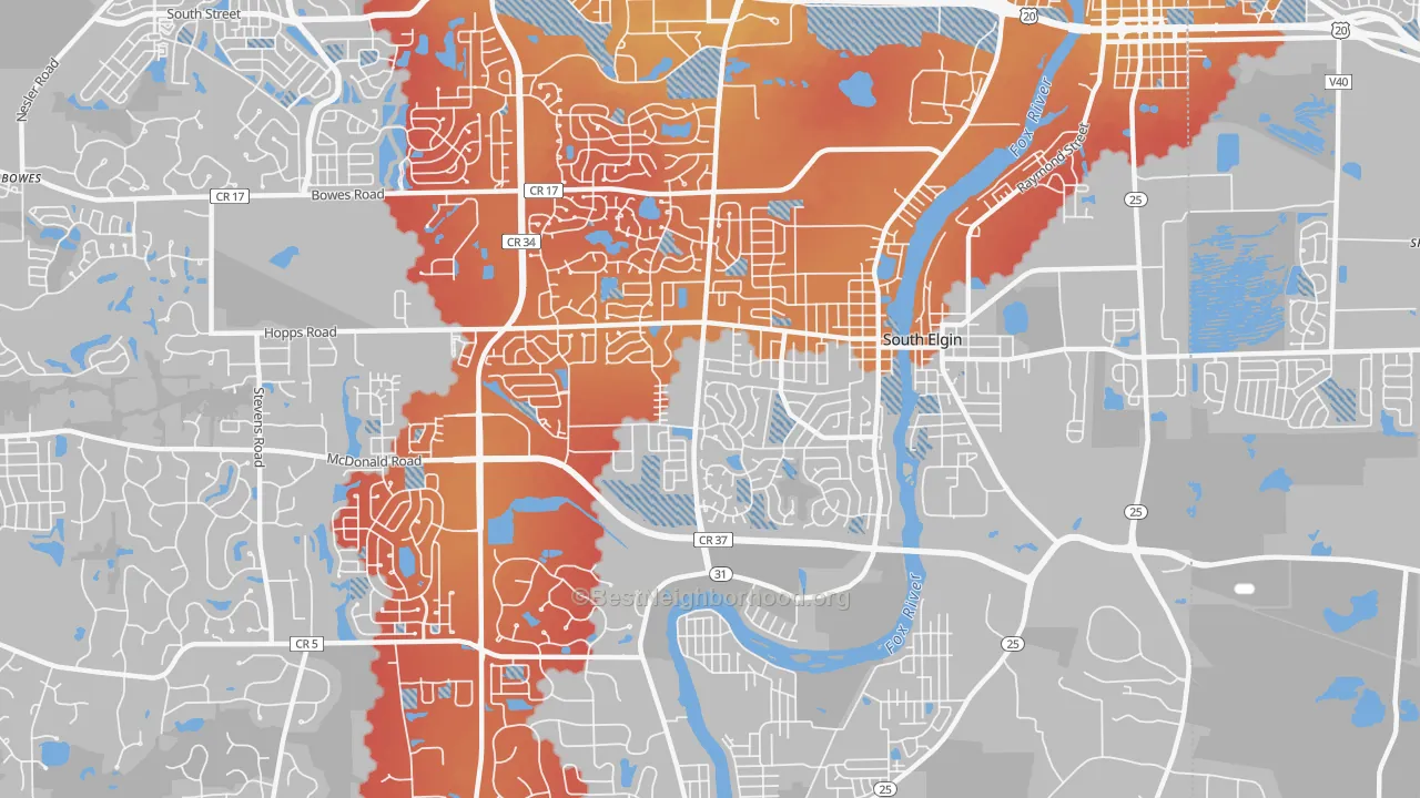 Transit Grade map of 60177, IL