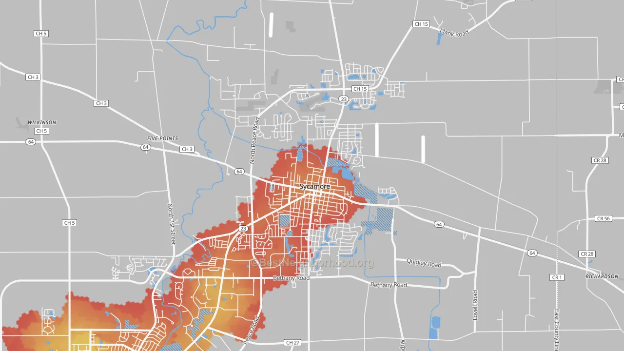 Transit Grade map of 60178, IL