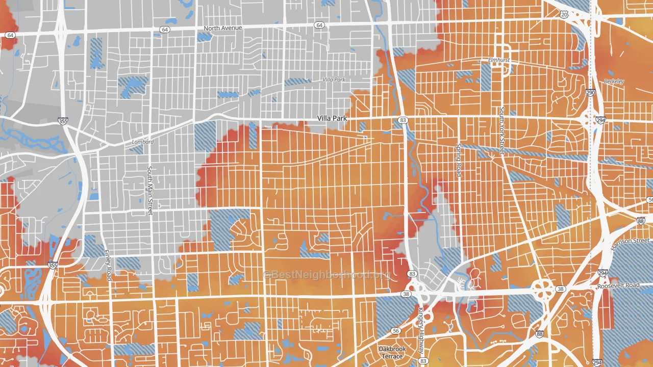 Transit Grade map of 60181, IL