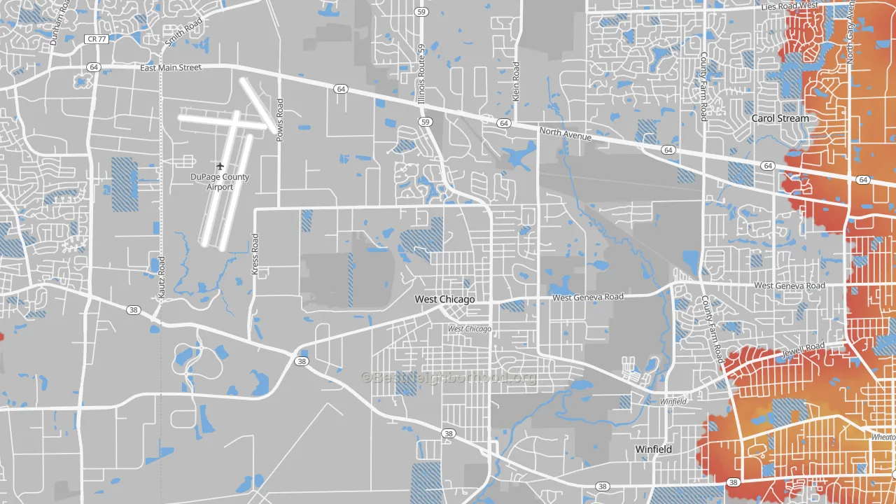 Transit Grade map of 60185, IL
