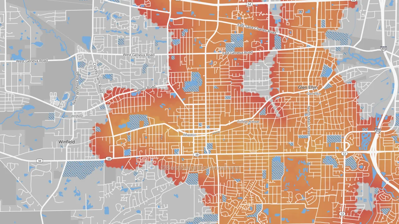 Transit Grade map of 60187, IL