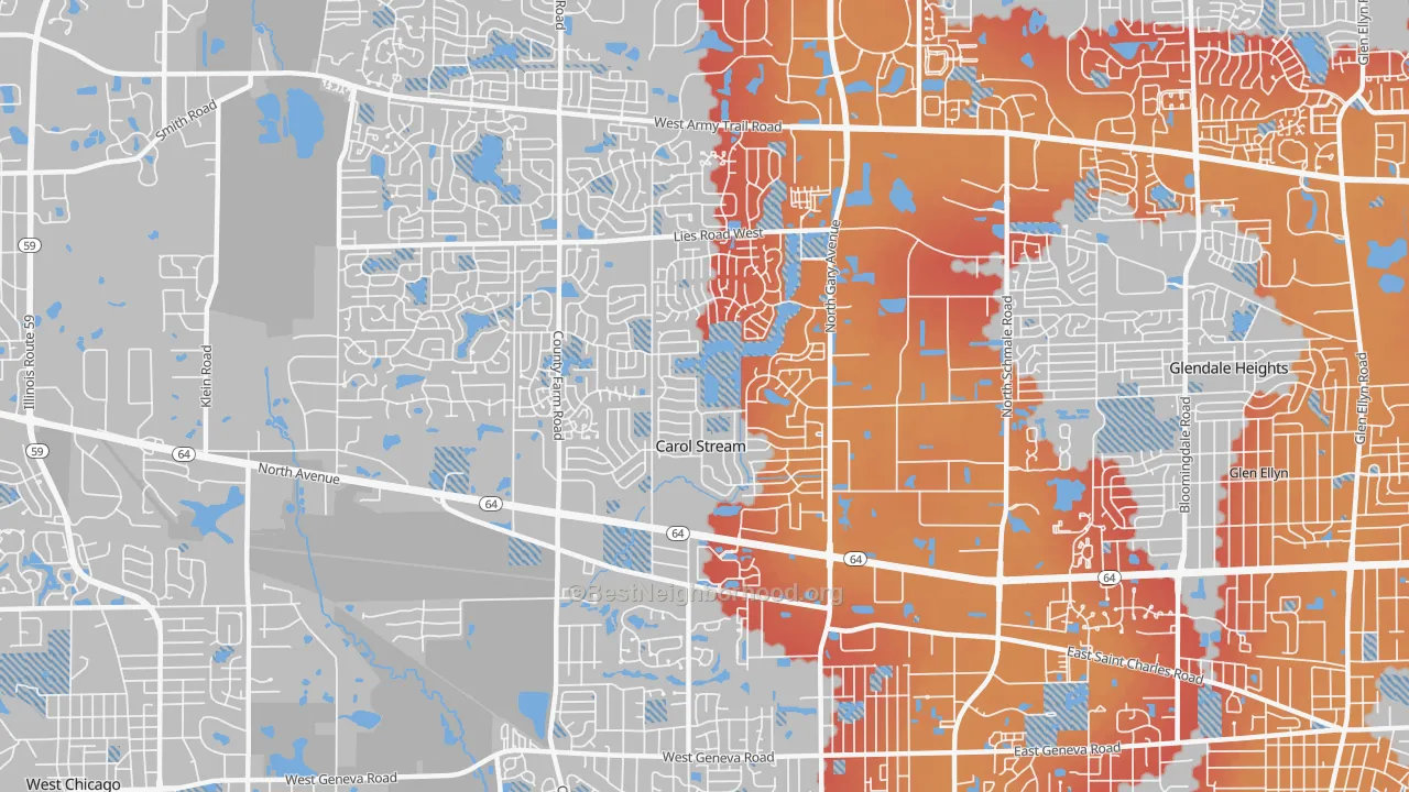 Transit Grade map of 60188, IL