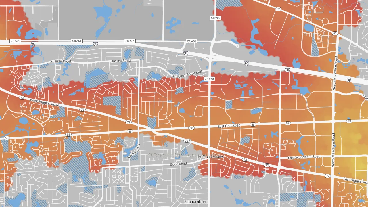 Transit Grade map of 60195, IL