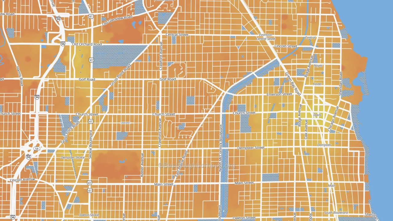 Transit Grade map of 60203, IL