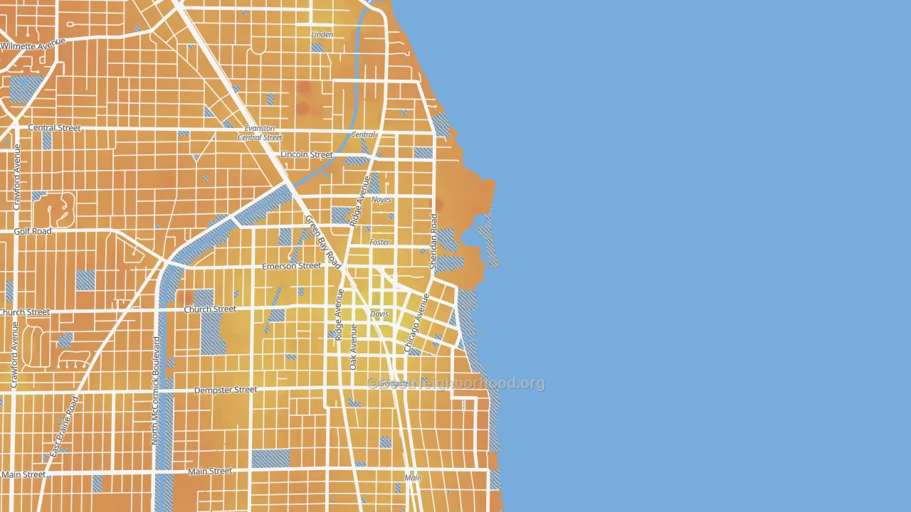 Transit Grade map of 60208, IL