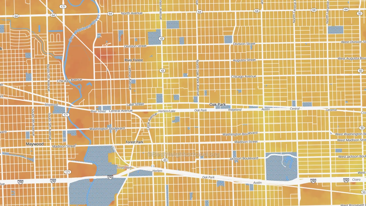 Transit Grade map of 60301, IL