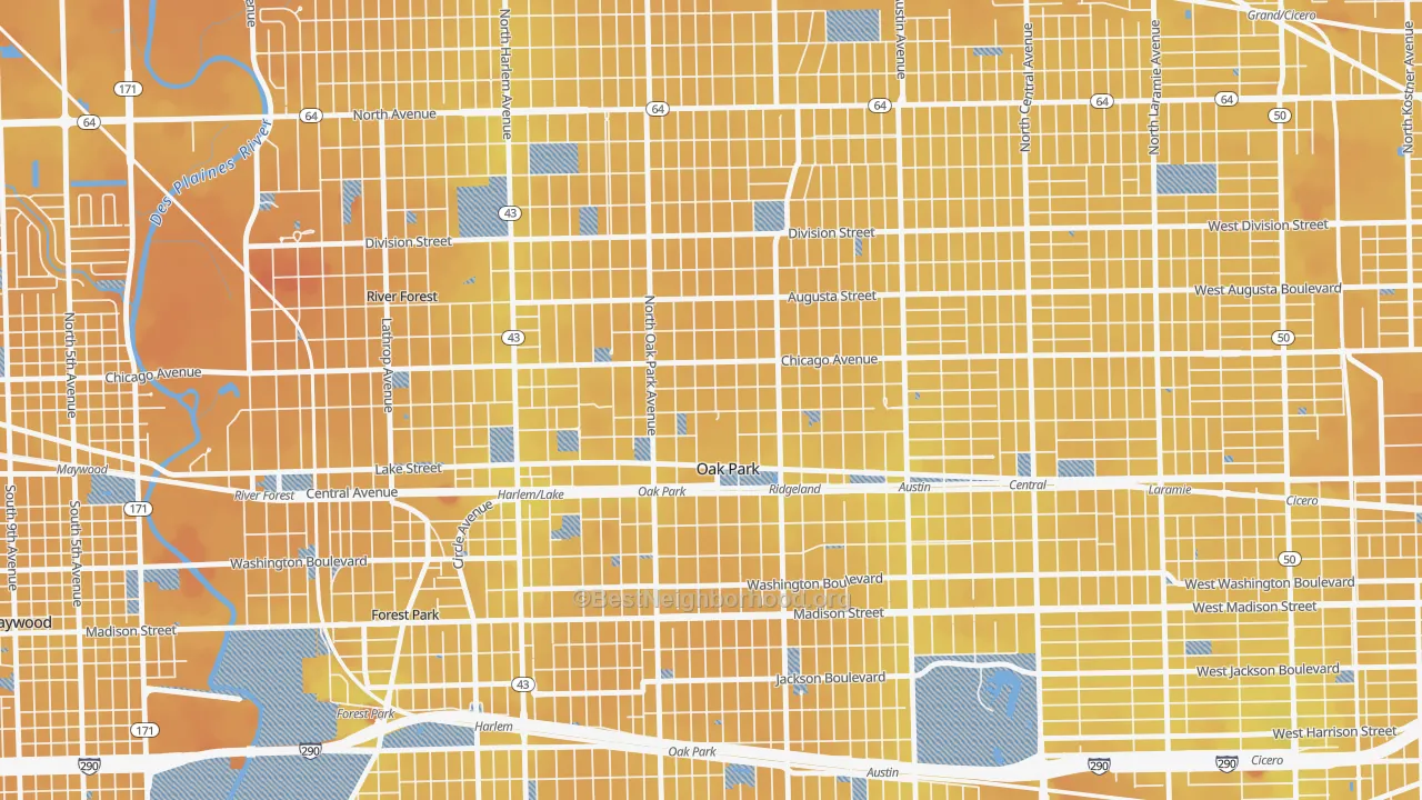 Transit Grade map of 60302, IL