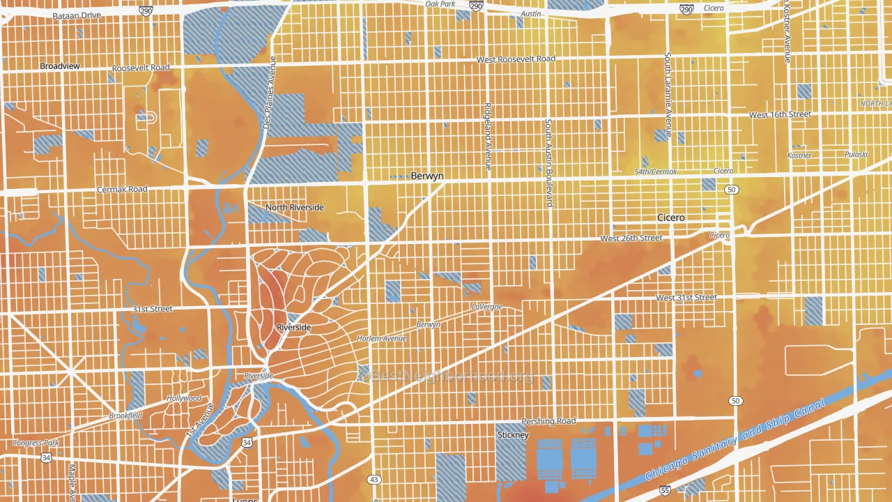 Transit Grade map of 60402, IL