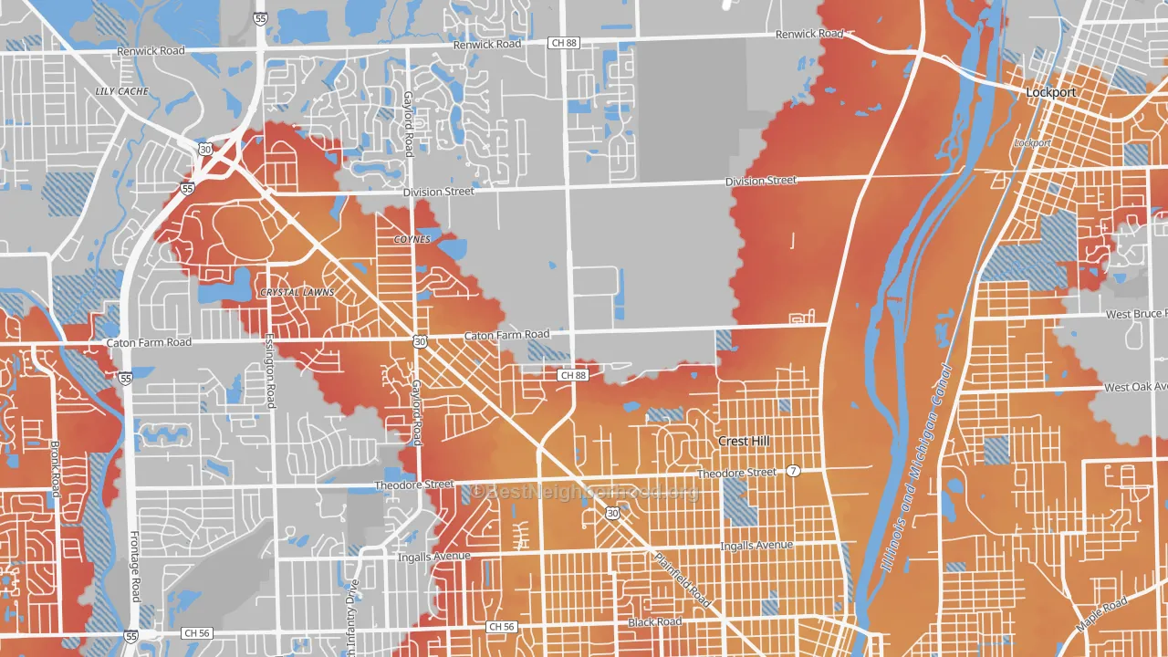 Transit Grade map of 60403, IL