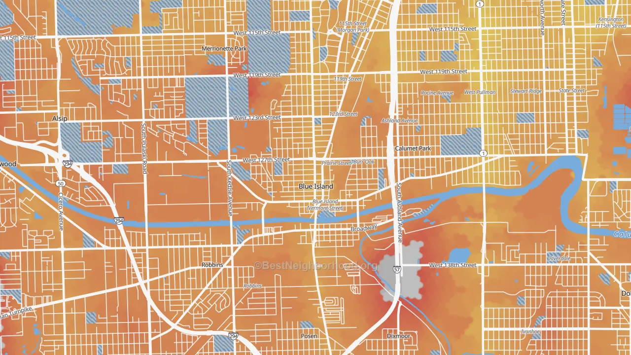 Transit Grade map of 60406, IL