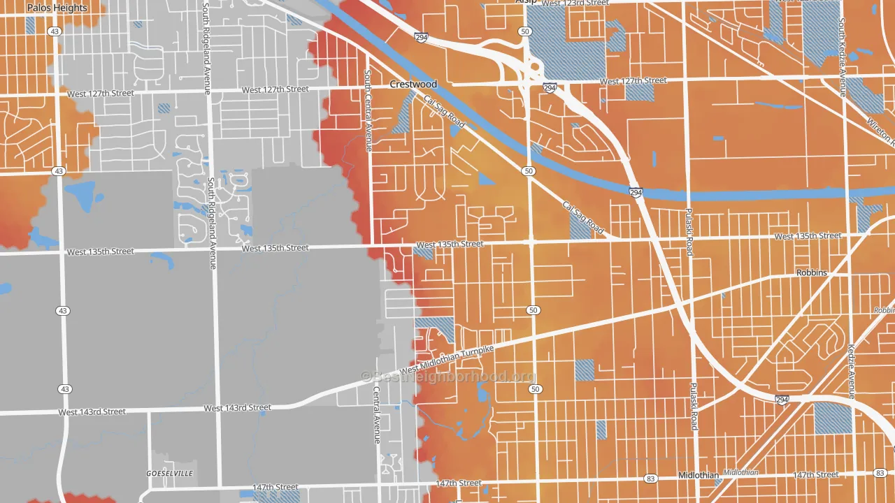 Transit Grade map of 60418, IL