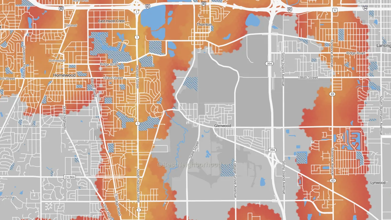 Transit Grade map of 60425, IL