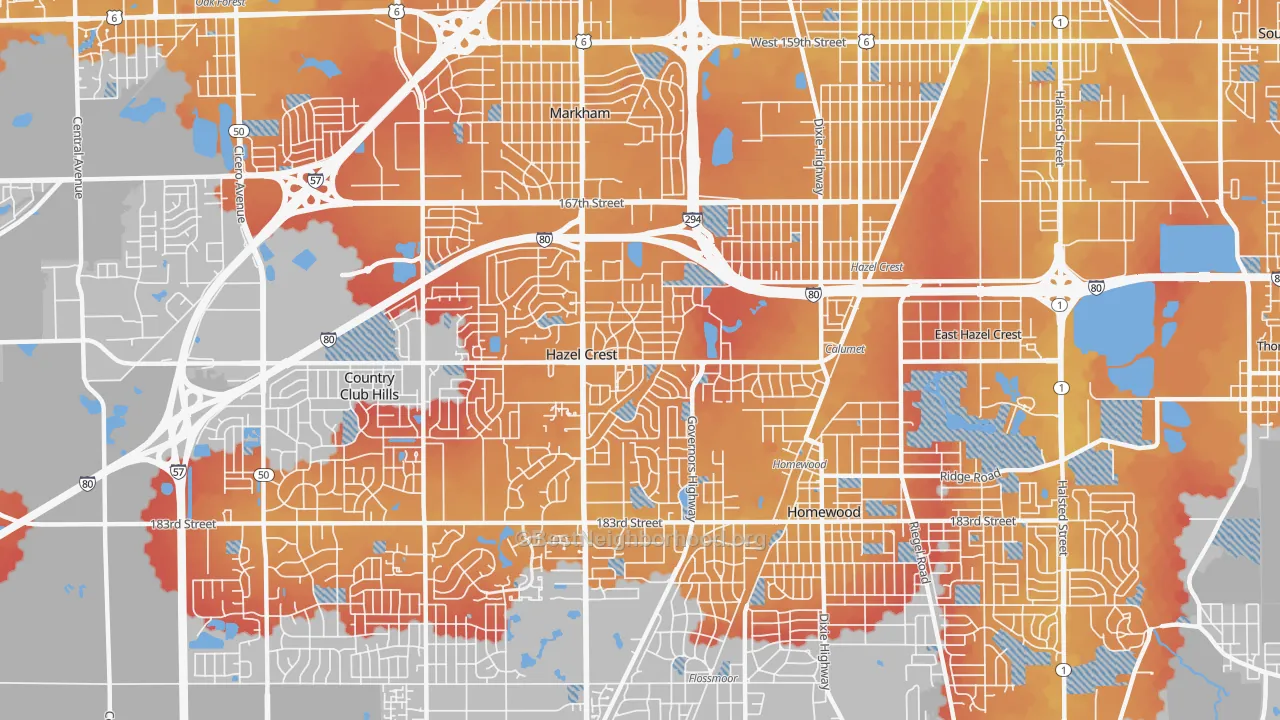 Transit Grade map of 60429, IL