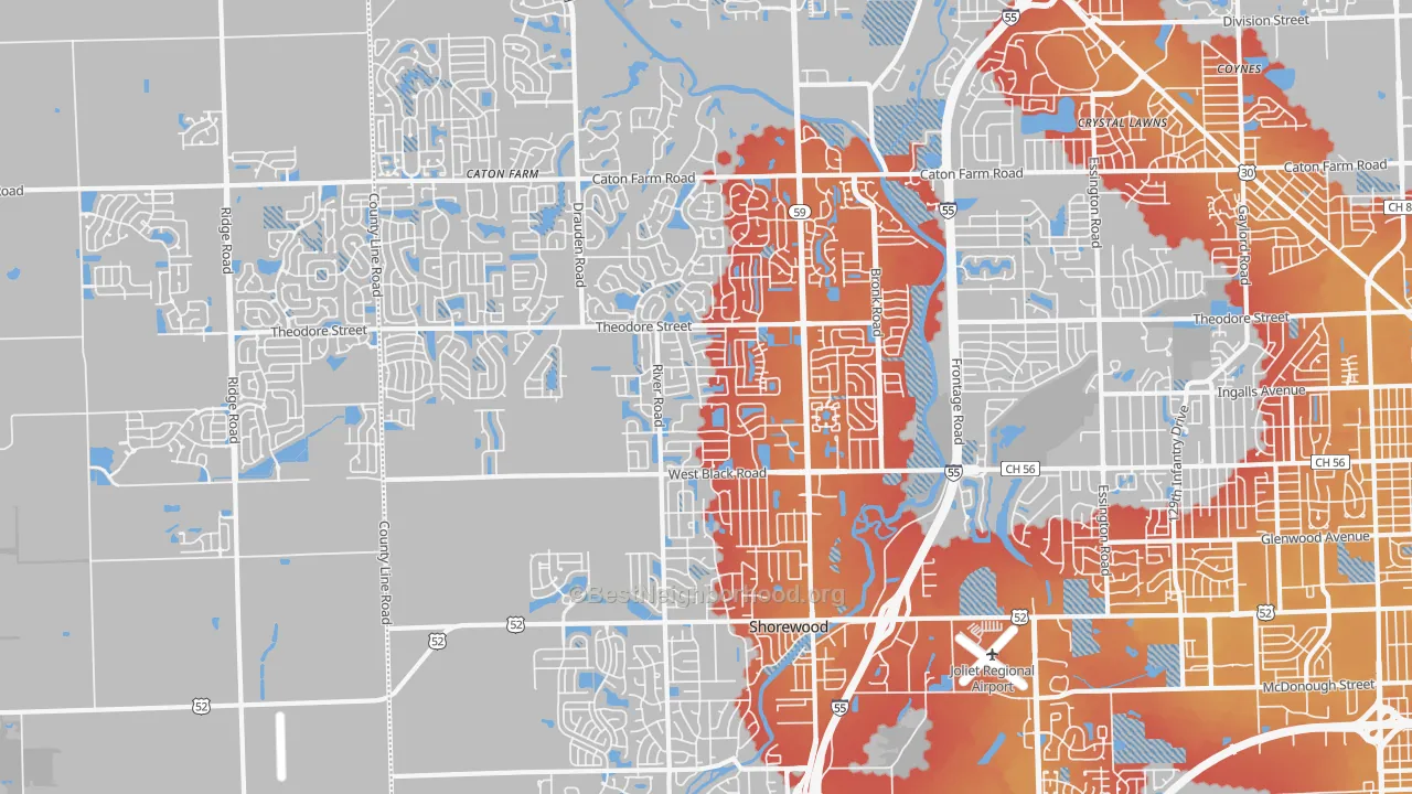 Transit Grade map of 60431, IL