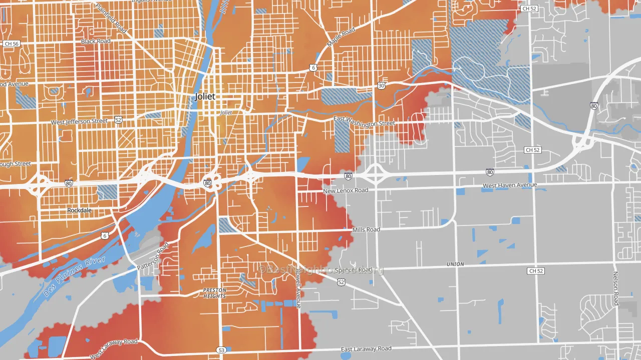 Transit Grade map of 60433, IL