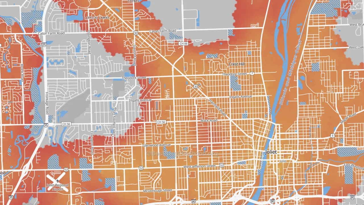 Transit Grade map of 60435, IL