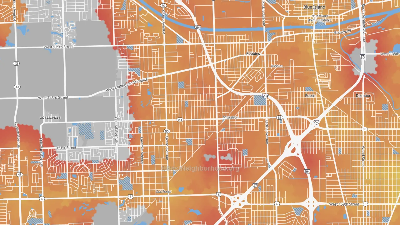 Transit Grade map of 60445, IL