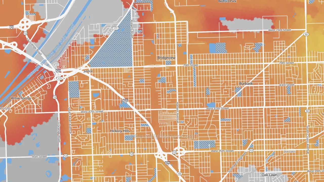 Transit Grade map of 60455, IL