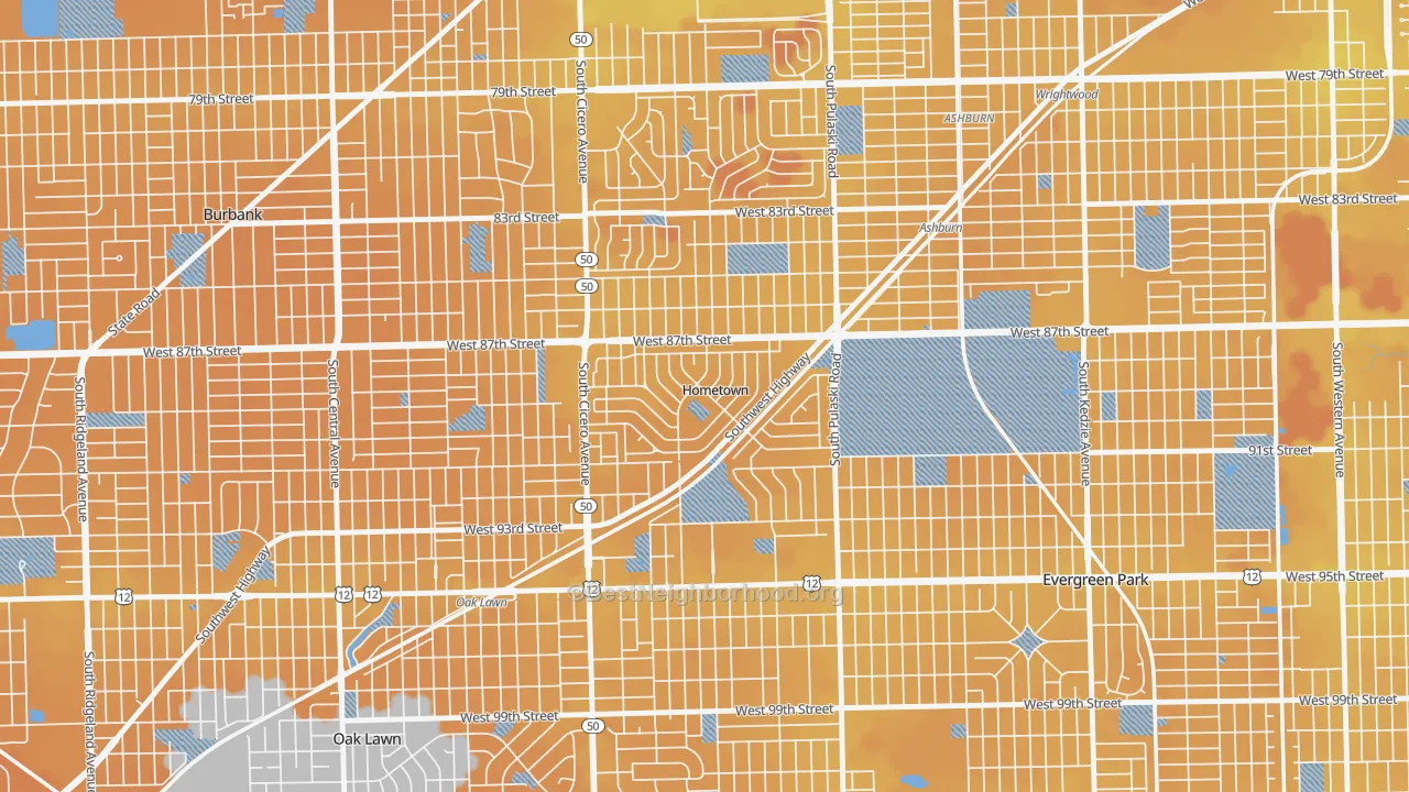 Transit Grade map of 60456, IL