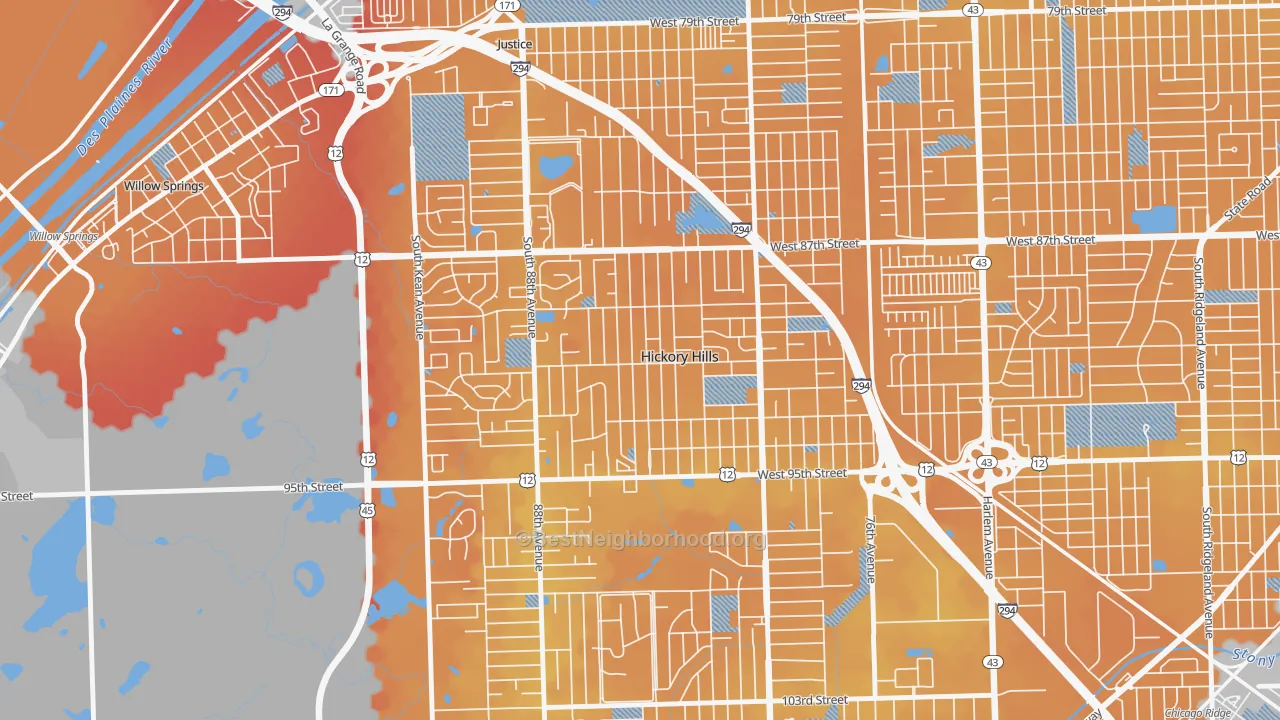 Transit Grade map of 60457, IL