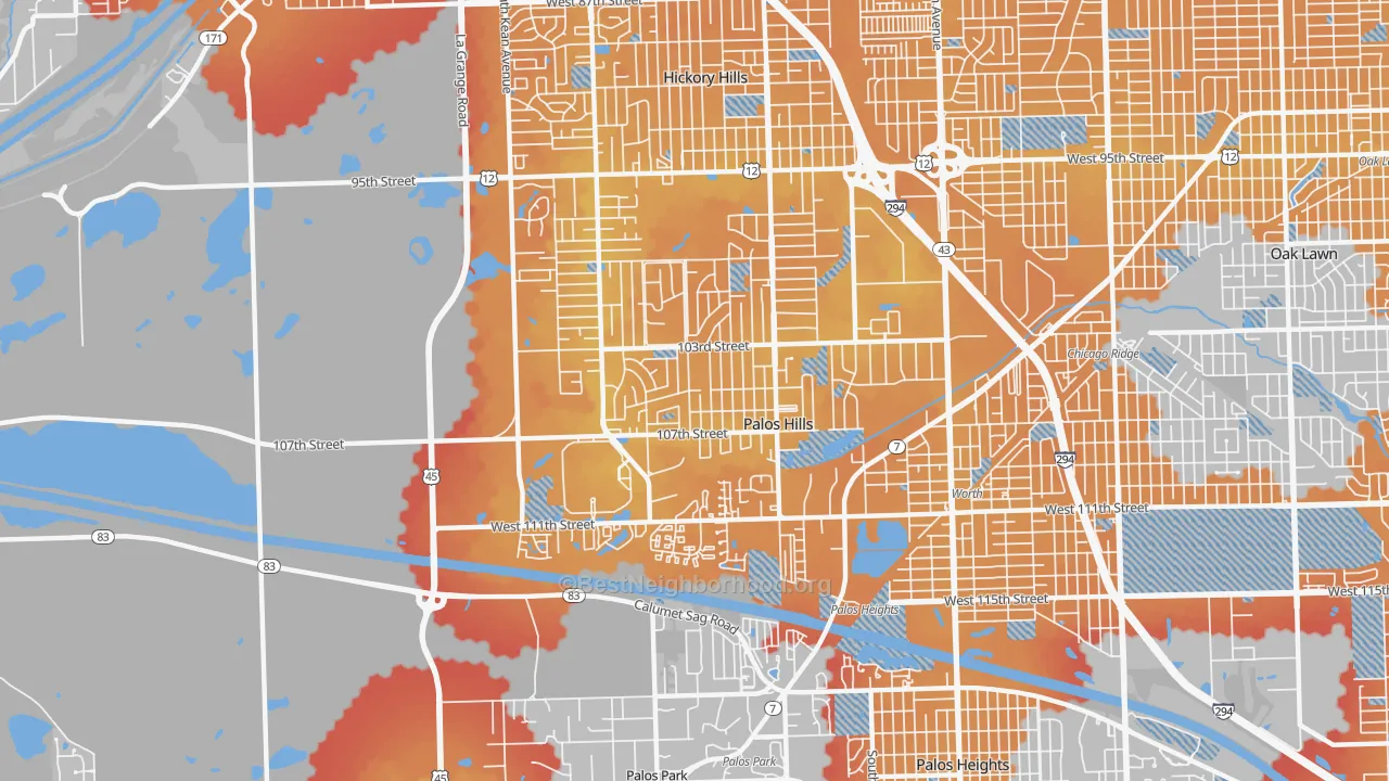Transit Grade map of 60465, IL