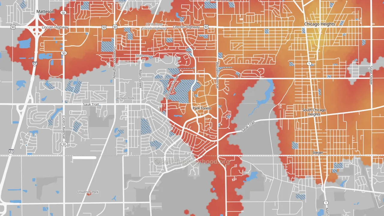 Transit Grade map of 60466, IL