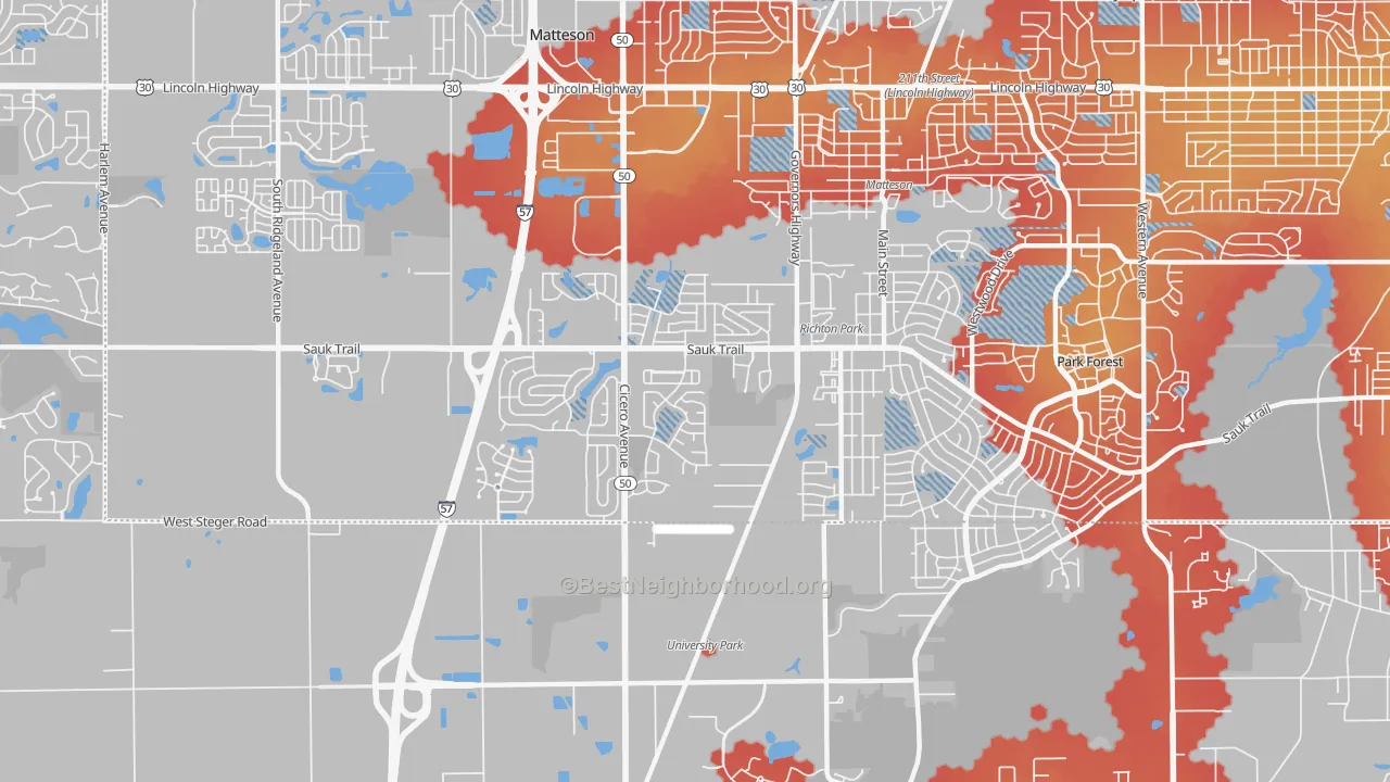 Transit Grade map of 60471, IL
