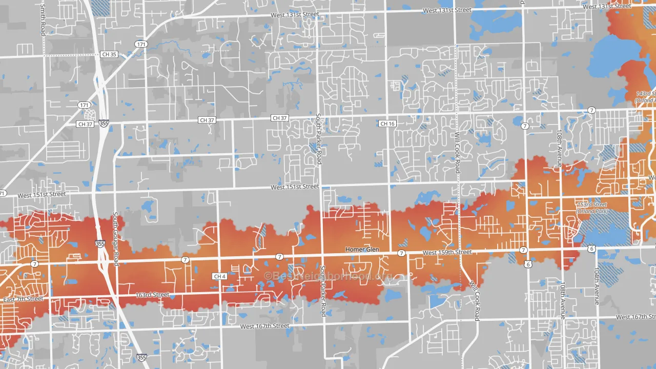 Transit Grade map of 60491, IL