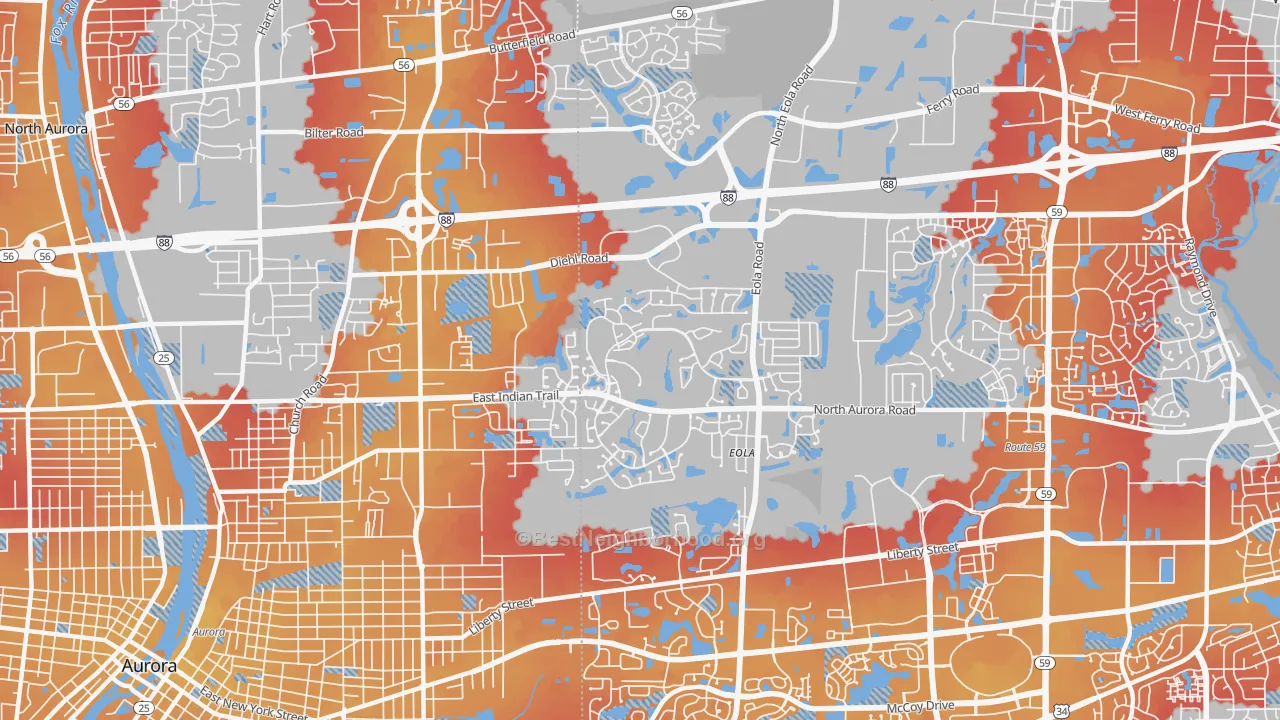 Transit Grade map of 60502, IL