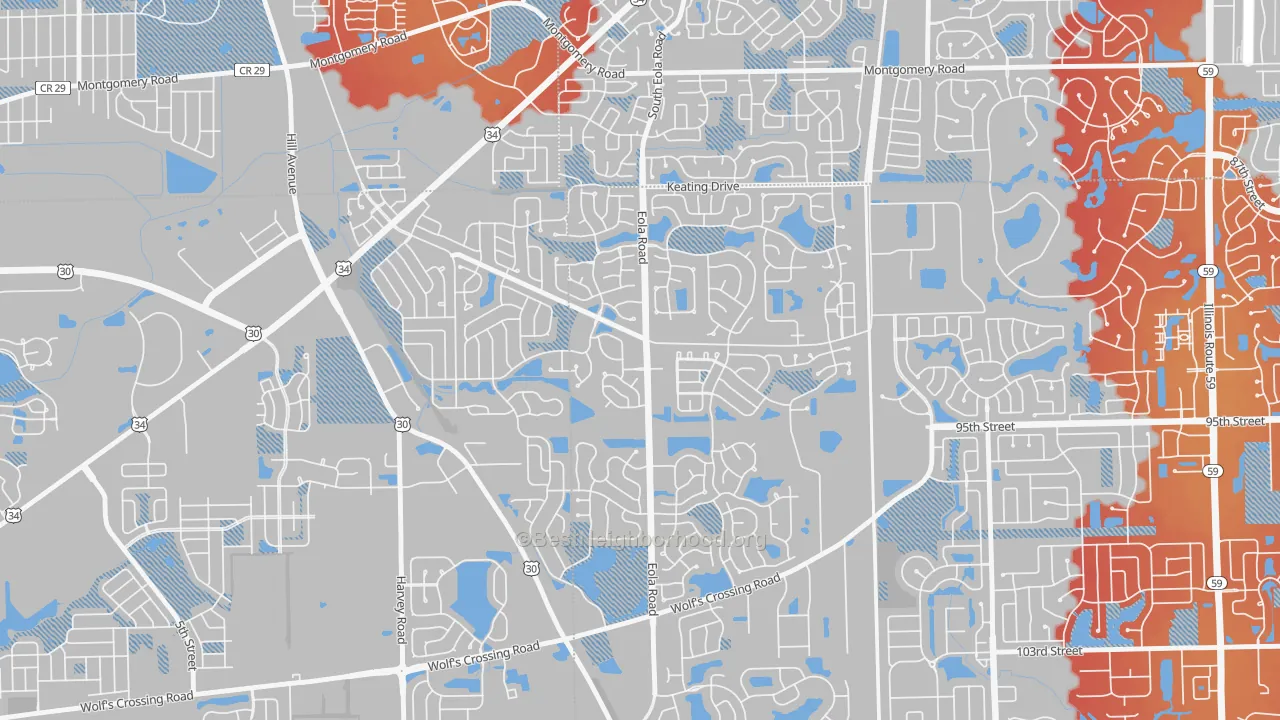 Transit Grade map of 60503, IL