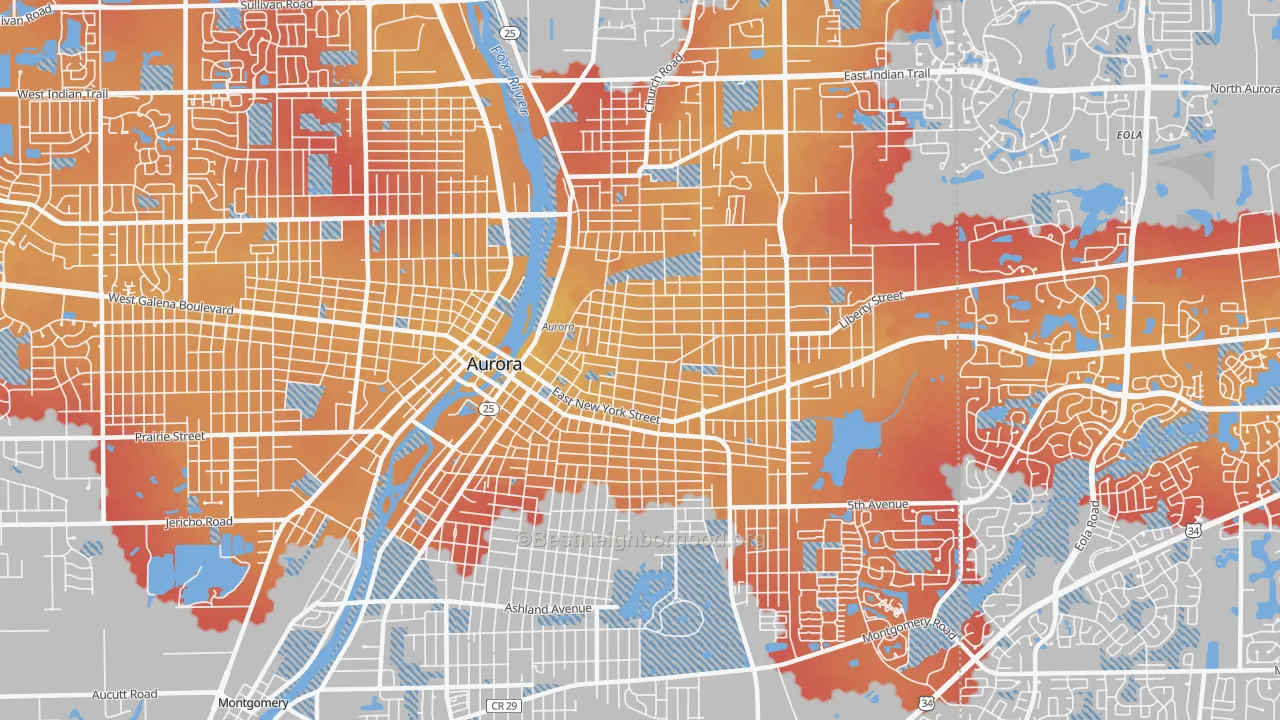 Transit Grade map of 60505, IL